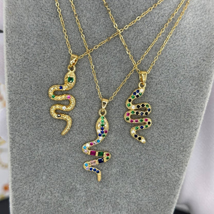 18K Goldplattierte Edelstahl-Schlangen-Halskette