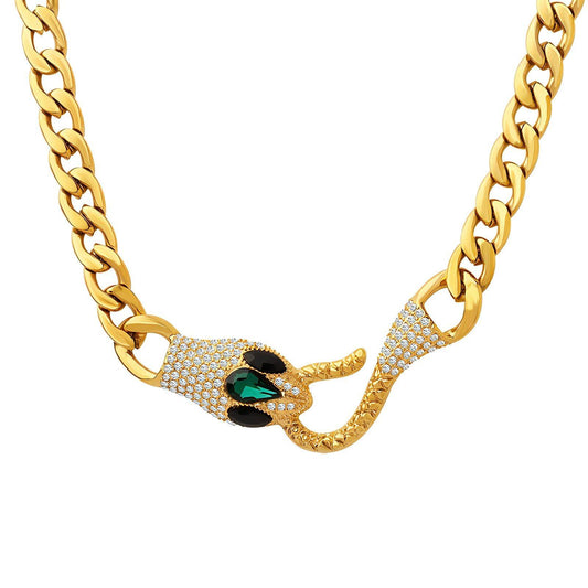 18K Vergulde Roestvrijstalen Luxe Slangenketting
