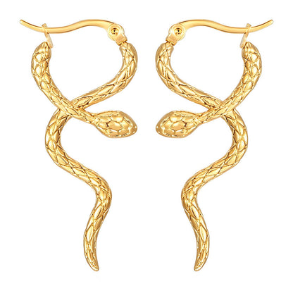 18K Goldplattierte Edelstahl für langanhaltenden Glanz, Schlankes, mystisches Schlangendesign mit funkelnden Zirkonias