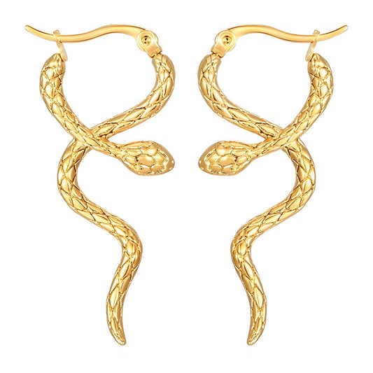 18K Goldplattierte Edelstahl für langanhaltenden Glanz, Schlankes, mystisches Schlangendesign mit funkelnden Zirkonias
