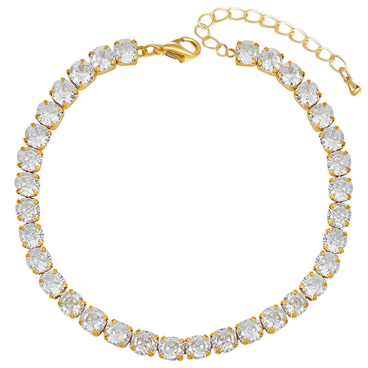 Gouden tennisarmband met zirkonia – Waterbestendig, Hypoallergeen & Verstelbaar (16 + 5 cm)