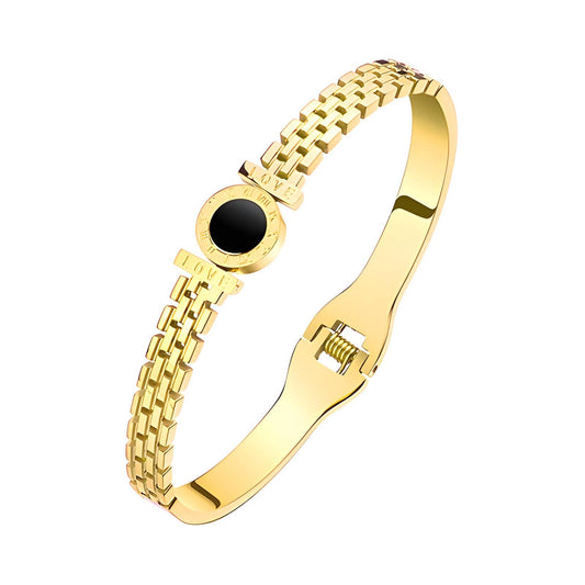 18K verguld roestvrijstalen armband met zirkoniastenen – Elegantie in bloemendesign