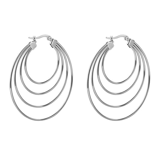 Minimalistisches Design, Edelstahl, 4 Ringe in aufsteigender Größe, Hypoallergen, Wasserdicht, Pin-Verschluss